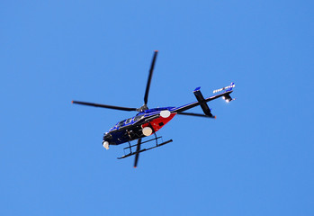 Fototapeta na wymiar news helicopter overhead
