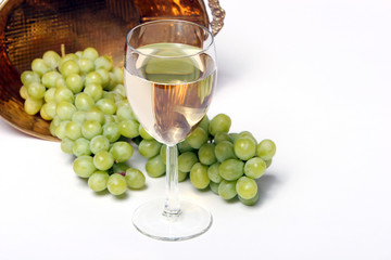 white grapes and wine