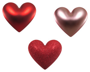 three valentine hearts