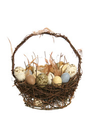 easter basket with eggs