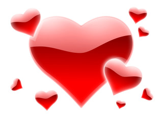 a lot of red hearts