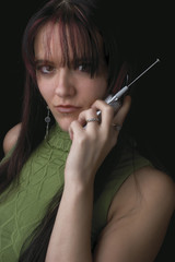 Obraz premium fashion model - cell phone