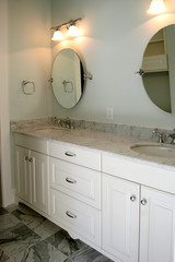 bathroom with marble floors