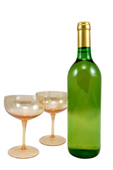 bottle of wine and two glasses