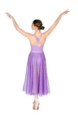 Naklejka premium ballerina on points from the back
