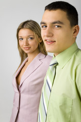 faces of young business people