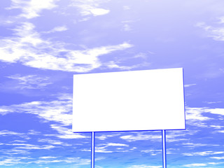 empty billboard and sky in the background