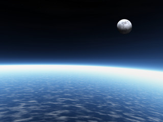 earth and moon