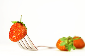 strawberry & fork