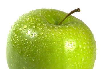 wet apple macro