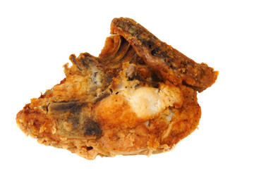 fried chicken breast on a white background.