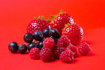 strawberries,rasperries,and black