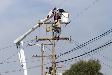 power pole worker