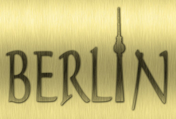 berlin schriftzug gold