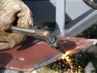 welding welding at a construction site