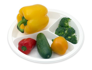 peppers and cucumber on plate