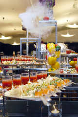 catering food on the buffet