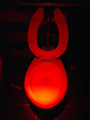 uniquely lit toilet in boston nightclub