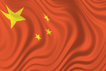 china - wrinkled chinese flag