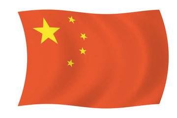 china - floating chinese flag