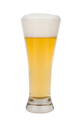 tall glass of light beer