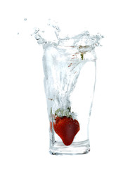  splashing  strawberry