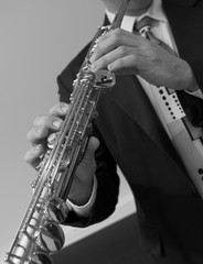 Fototapeta premium man playing saxaphone