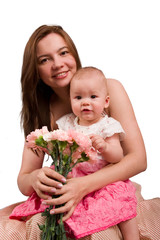 mother with little daughter