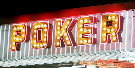 Rolgordijnen poker neon lights © MaxFX