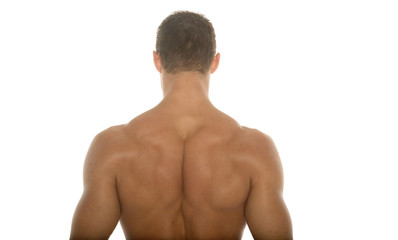 back of a muscular body builder