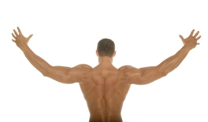 back of a body builder