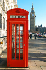 a red telephone booth