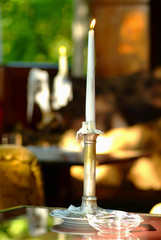 kerzenständer und  aschenbecher
