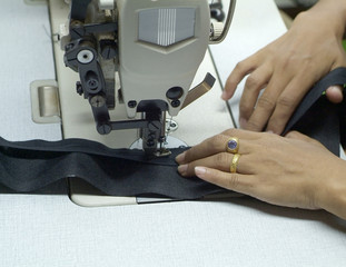 detail of sewing machine