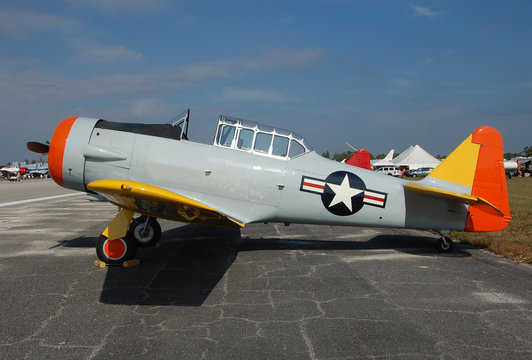 Vintage T-6 Training Airplane