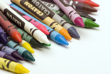 multi coloured crayons