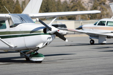 small airplanes at the airport