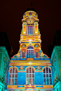 lyon : the courtyards of the city hall (france)