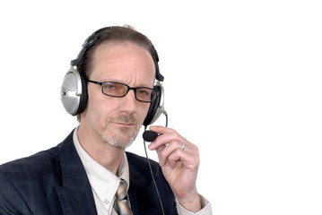 businessman making internet conference call