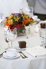 fancy wedding tables with flowers