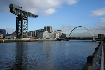 old crane and new bridge