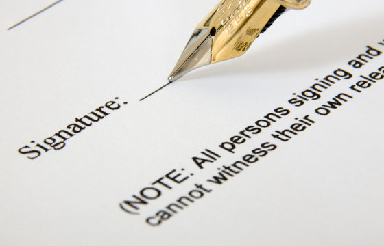 signing a document