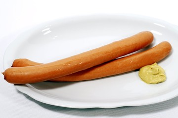 sausages with mustard