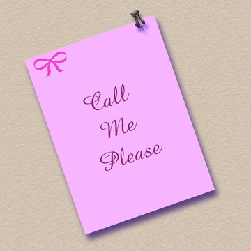 pink call me note