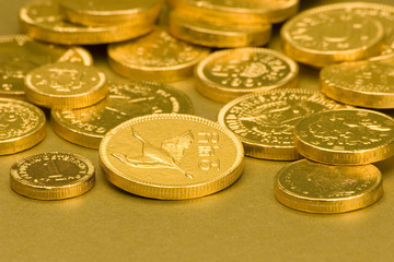 gold chocolate coins