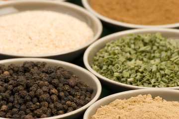 various spice bowls