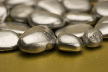 Fototapeta na wymiar silver pebbles