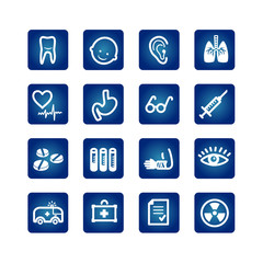 medicine and health icons set