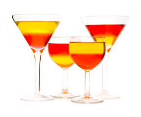 dessert cocktail isolated on white