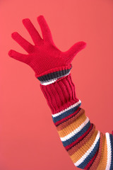 colorful sweater and glove